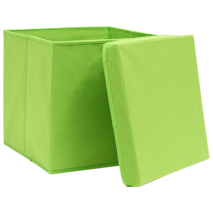 Contenitori con Coperchi 10 pz 28x28x28 cm Verde - homemem39