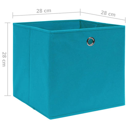 Contenitori 4 pz in Tessuto non Tessuto 28x28x28 cm Azzurro