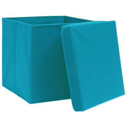 Contenitori con Coperchi 4 pz 28x28x28 cm Azzurro