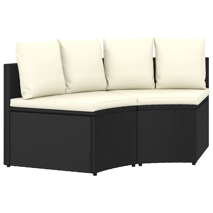 Set Divani da Giardino 2 pz con Cuscini in Polyrattan Nero | homemem39