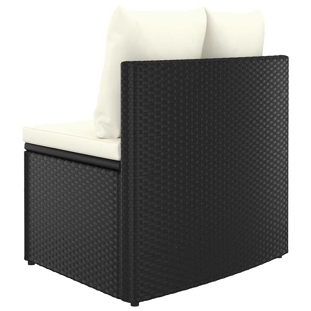 Set Divani da Giardino 2 pz con Cuscini in Polyrattan Nero | homemem39