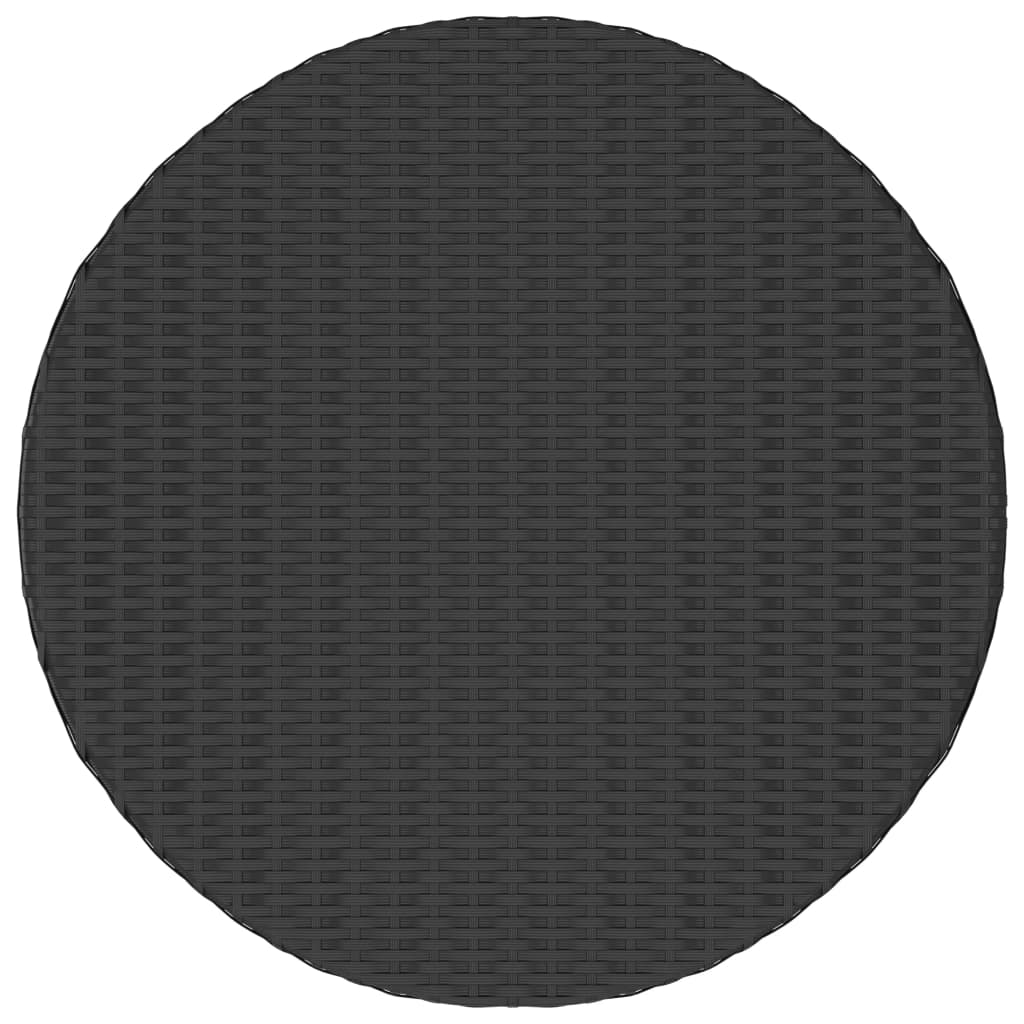 Tavolino da Tè Nero 68x68x30 cm in Polyrattan - homemem39