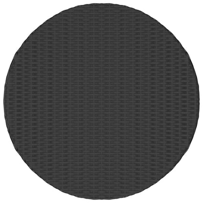 Tavolino da Tè Nero 68x68x30 cm in Polyrattan - homemem39