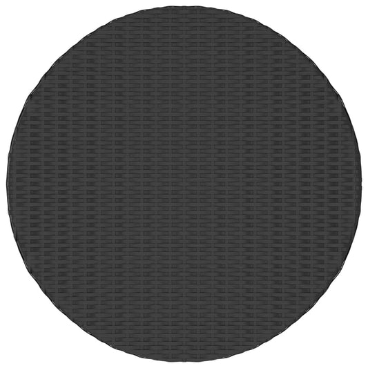Tavolino da Tè Nero 68x68x30 cm in Polyrattan - homemem39