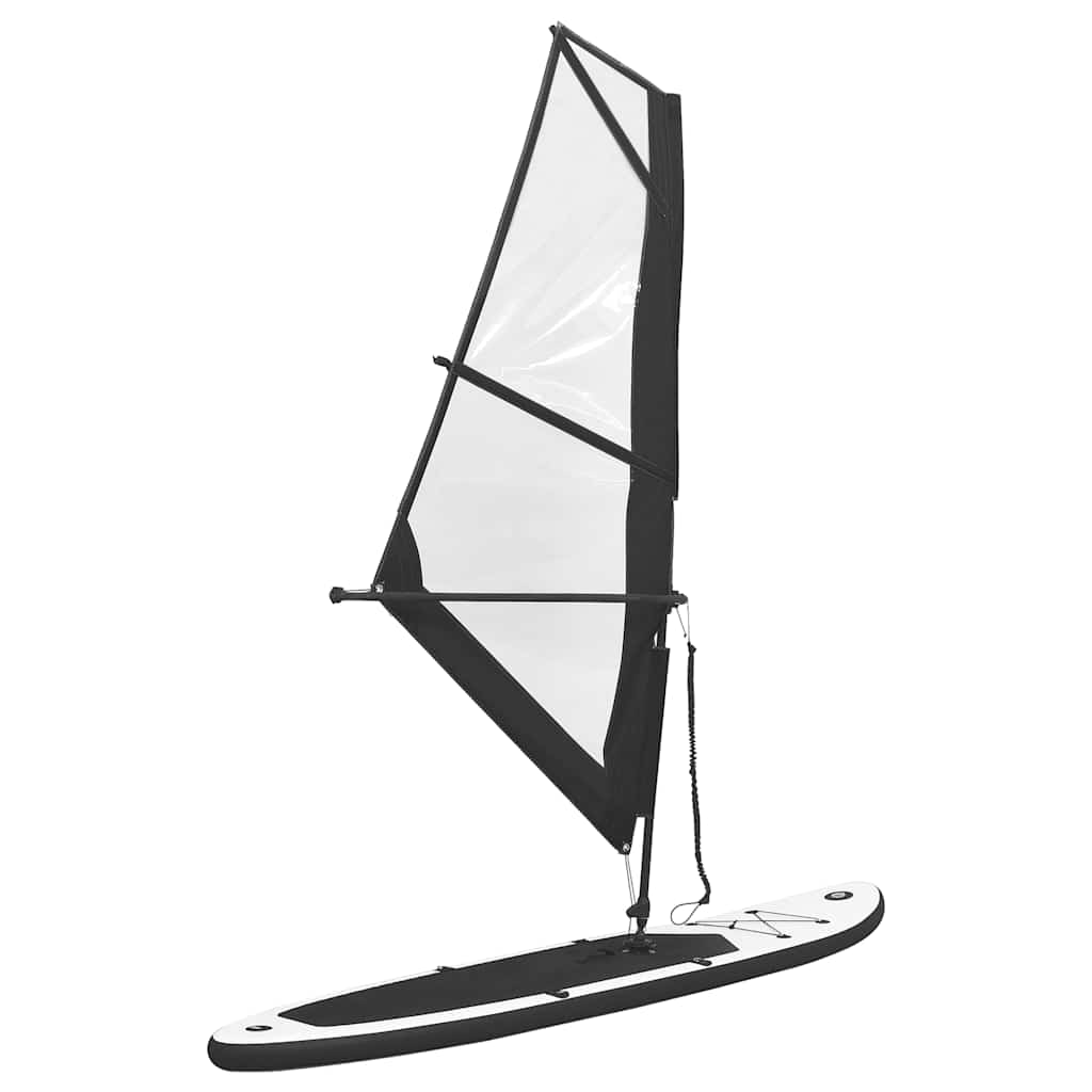Set Tavola Gonfiabile da SUP con Vela Nero e Bianco - homemem39