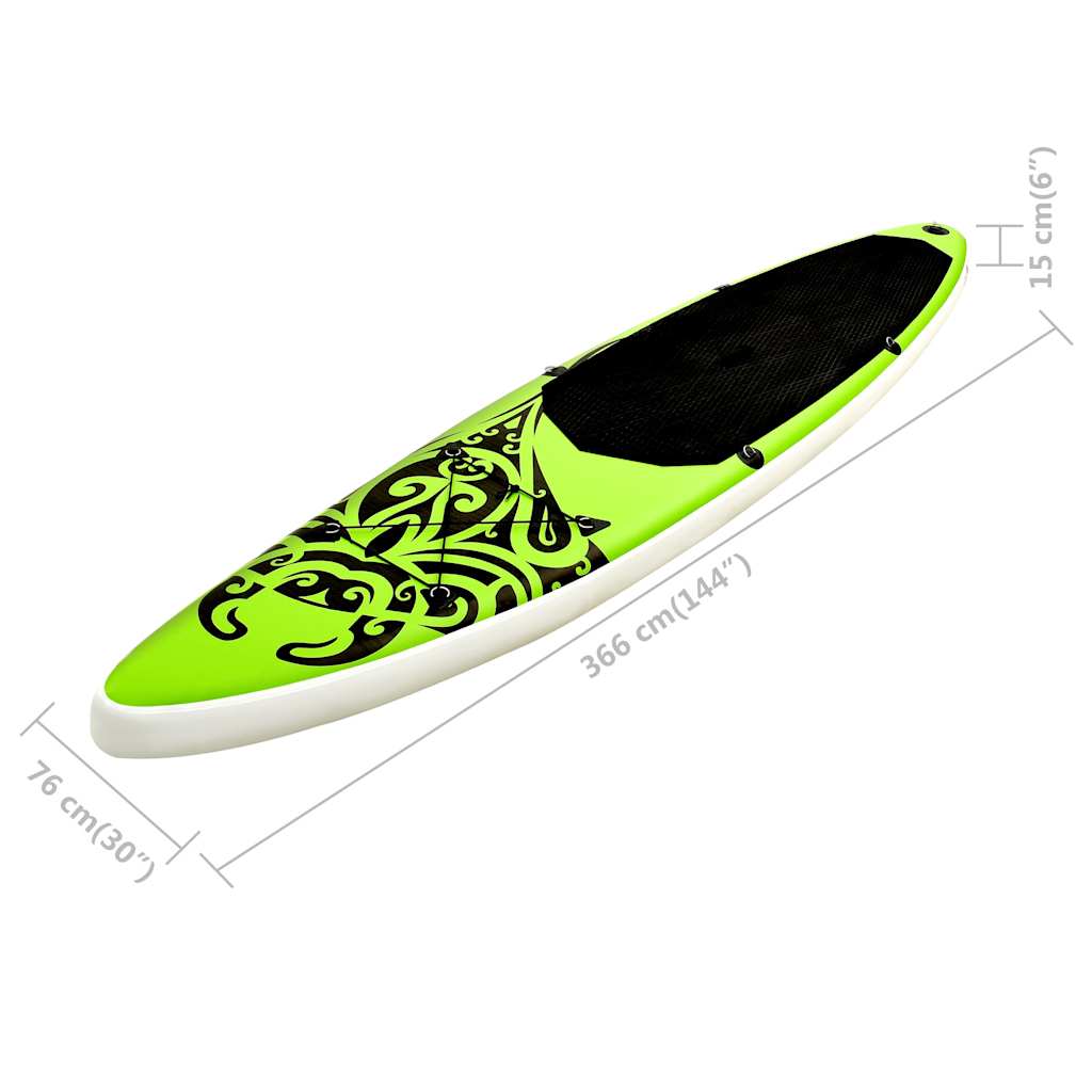 Set Tavola Gonfiabile da SUP 366x76x15 cm Verde | homemem39