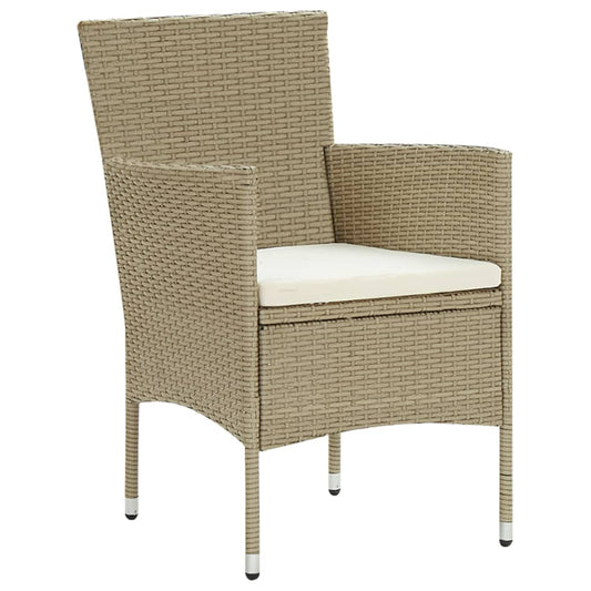 Sedie da Pranzo per Giardino 2 pz in Polyrattan Beige - homemem39