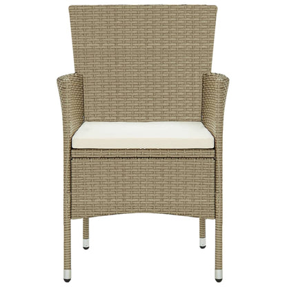 Sedie da Pranzo per Giardino 2 pz in Polyrattan Beige