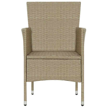 Sedie da Pranzo per Giardino 2 pz in Polyrattan Beige