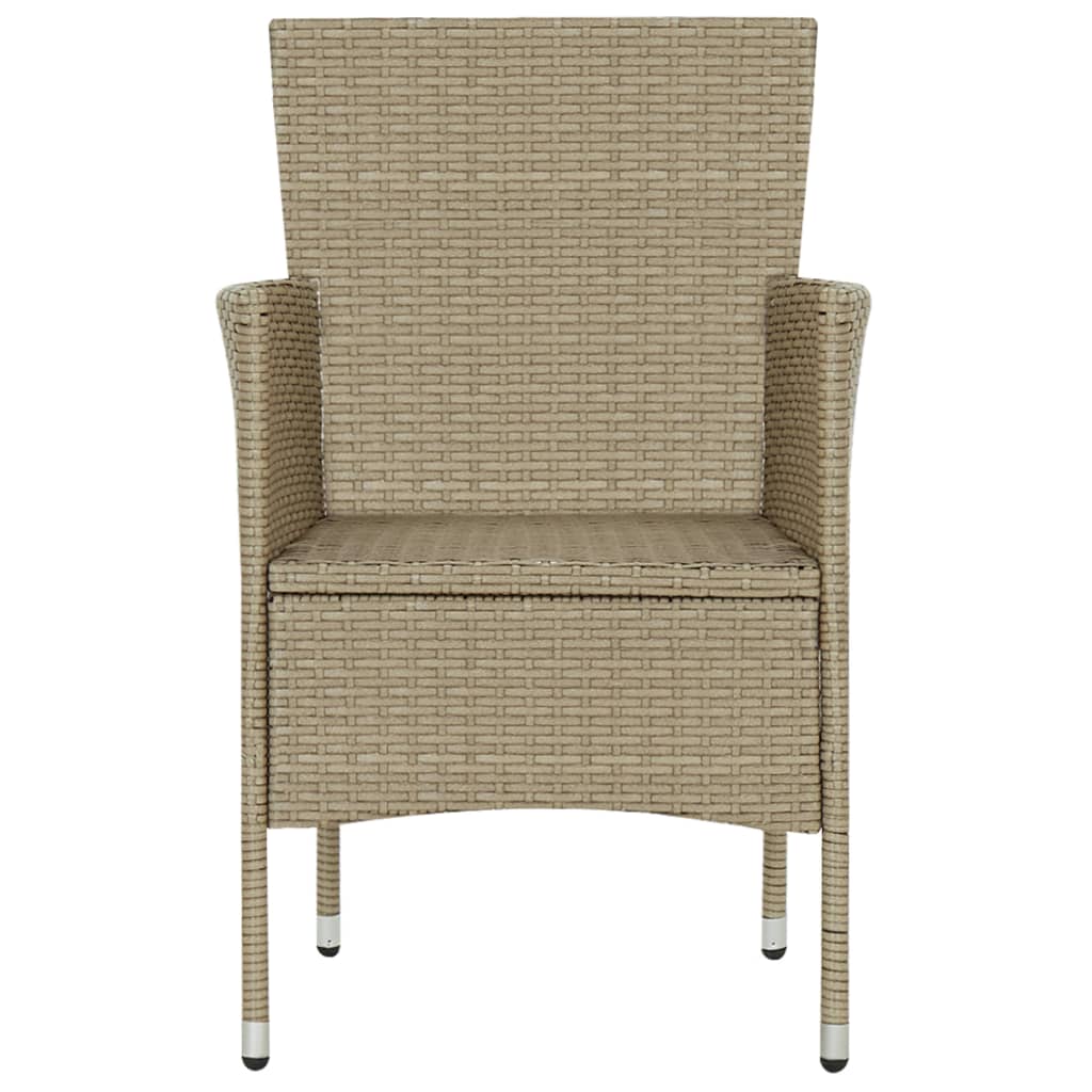 Sedie da Pranzo per Giardino 2 pz in Polyrattan Beige - homemem39