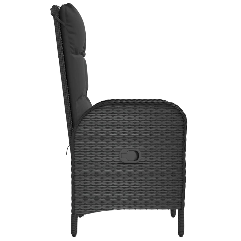 Sedie da Giardino 2 pz in Polyrattan Nero - homemem39