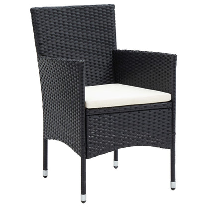 Sedie da Pranzo per Giardino 4 pz in Polyrattan Nero - homemem39