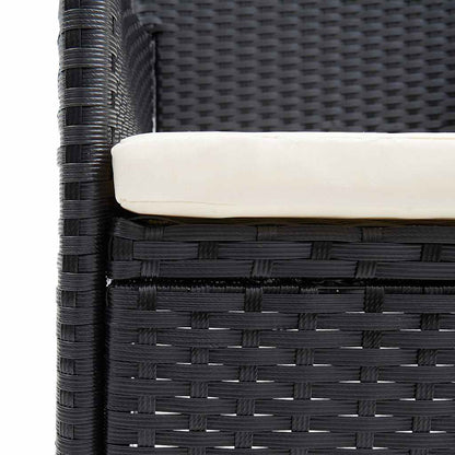 Sedie da Pranzo per Giardino 4 pz in Polyrattan Nero