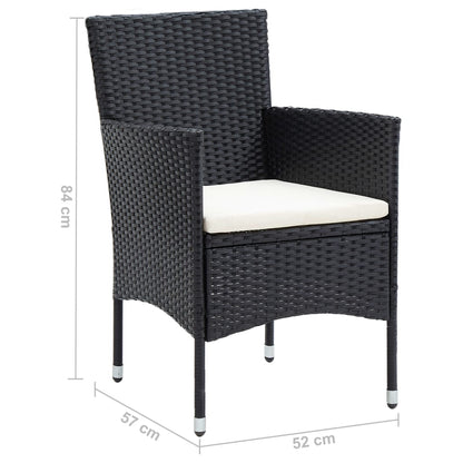Sedie da Pranzo per Giardino 4 pz in Polyrattan Nero | homemem39