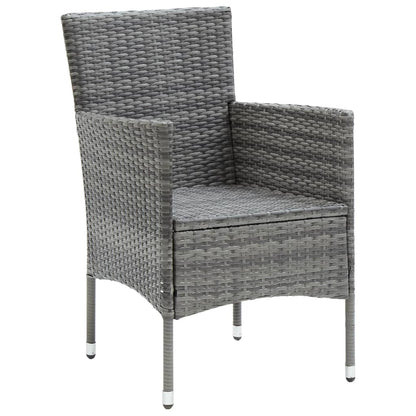 Sedie da Pranzo per Giardino 4 pz in Polyrattan Grigio | homemem39