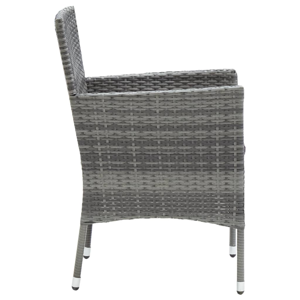Sedie da Pranzo per Giardino 4 pz in Polyrattan Grigio | homemem39