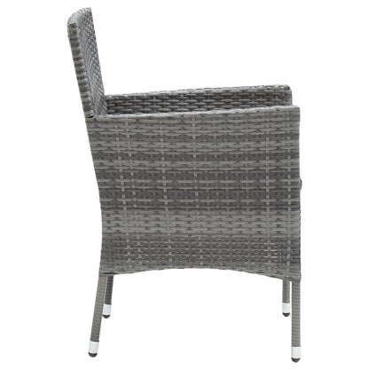 Sedie da Pranzo per Giardino 4 pz in Polyrattan Grigio | homemem39