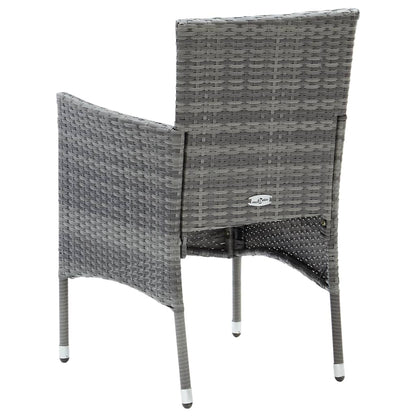Sedie da Pranzo per Giardino 4 pz in Polyrattan Grigio | homemem39