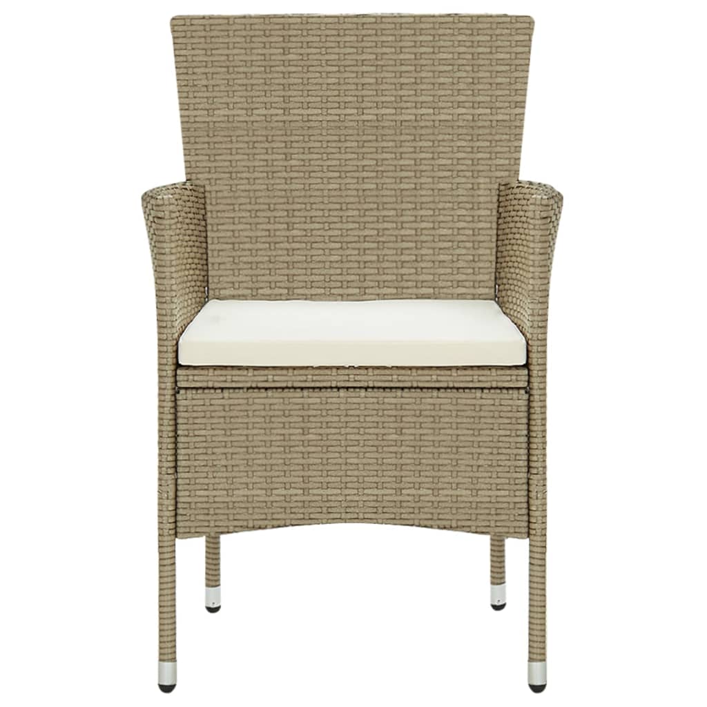 Sedie da Pranzo per Giardino 4 pz in Polyrattan Beige - homemem39