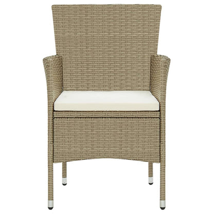 Sedie da Pranzo per Giardino 4 pz in Polyrattan Beige - homemem39