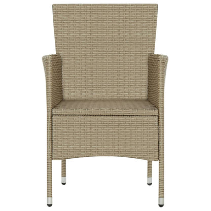 Sedie da Pranzo per Giardino 4 pz in Polyrattan Beige