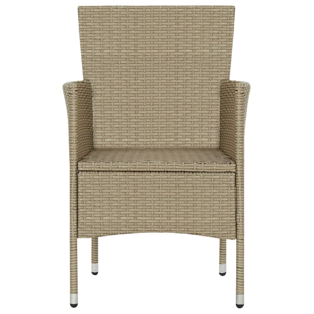 Sedie da Pranzo per Giardino 4 pz in Polyrattan Beige - homemem39