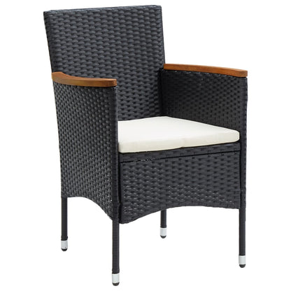 Sedie da Pranzo per Giardino 4 pz in Polyrattan Nero | homemem39