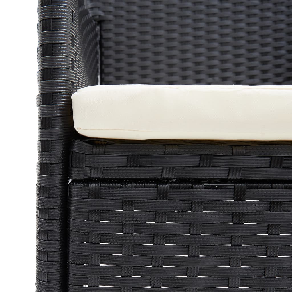 Sedie da Pranzo per Giardino 4 pz in Polyrattan Nero | homemem39