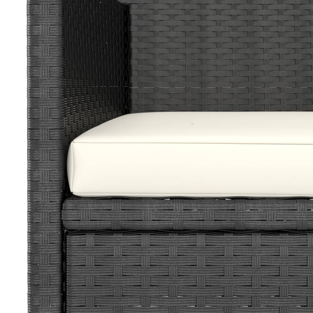 Set Sedie da Giardino con Poggiapiedi 4 pz in Polyrattan Nero - homemem39