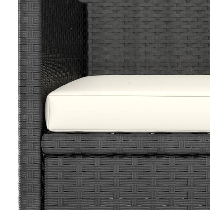 Set Sedie da Giardino con Poggiapiedi 4 pz in Polyrattan Nero - homemem39