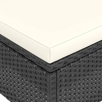 Set Sedie da Giardino con Poggiapiedi 4 pz in Polyrattan Nero - homemem39