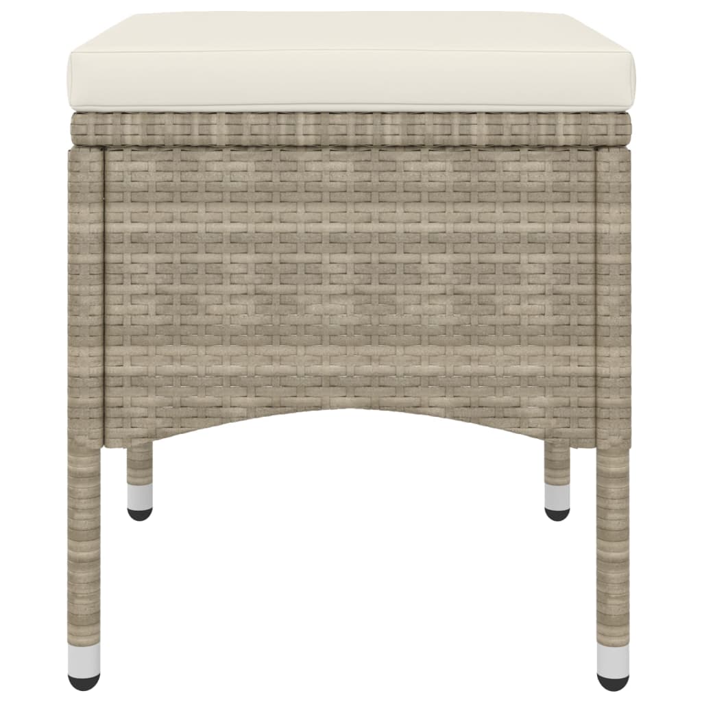 Set Sedie da Giardino con Poggiapiedi 4 pz in Polyrattan Beige - homemem39