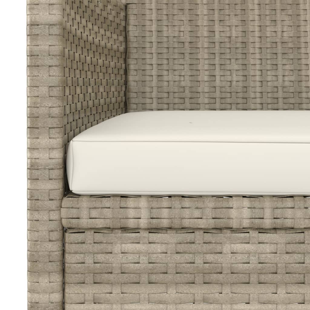 Set Sedie da Giardino con Poggiapiedi 4 pz in Polyrattan Beige - homemem39