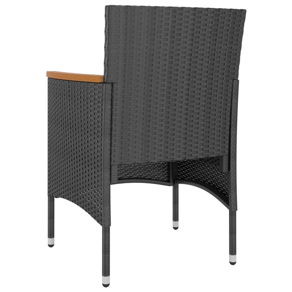 Set Sedie e Sgabelli da Giardino 4 pz in Polyrattan Nero - homemem39