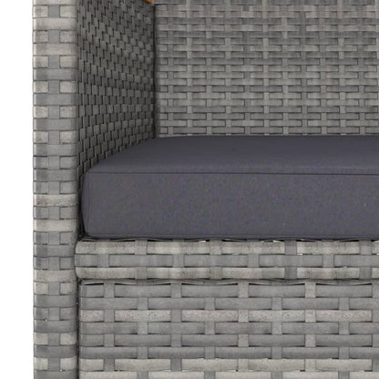 Set Sedie da Giardino con Poggiapiedi 4 pz in Polyrattan Grigio - homemem39