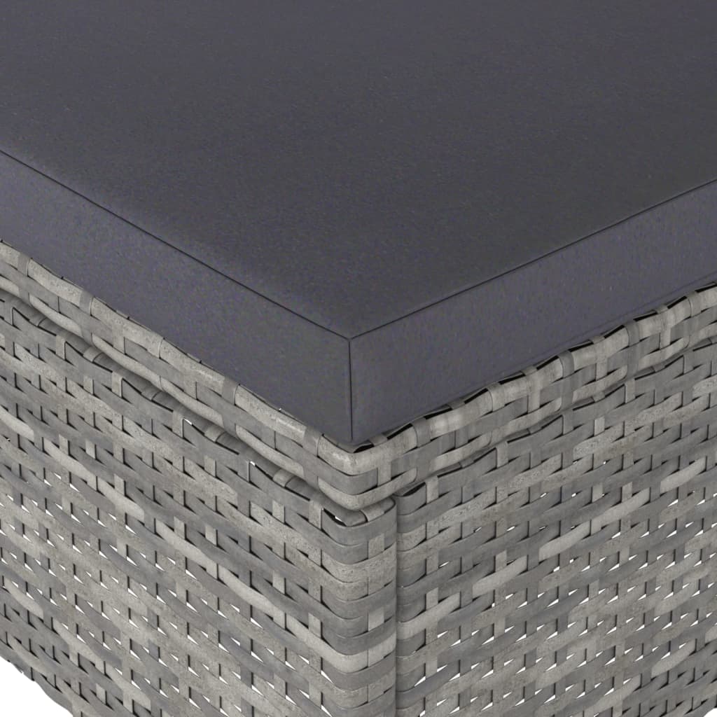 Set Sedie da Giardino con Poggiapiedi 4 pz in Polyrattan Grigio - homemem39