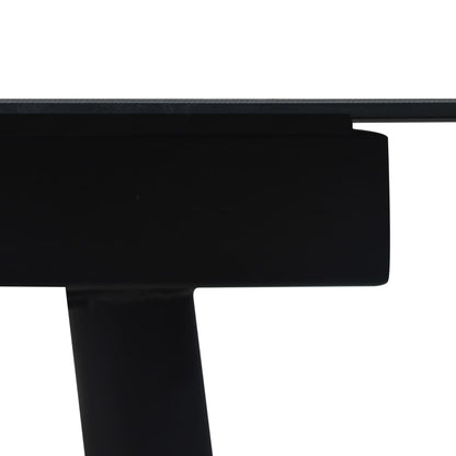 Tavolo da Giardino Nero 190x90x74 cm in Acciaio e Vetro | homemem39