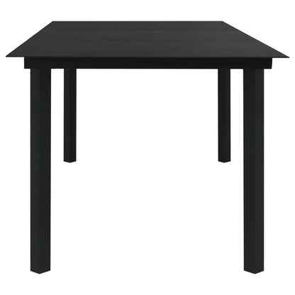 Tavolo da Giardino Nero 190x90x74 cm in Acciaio e Vetro | homemem39