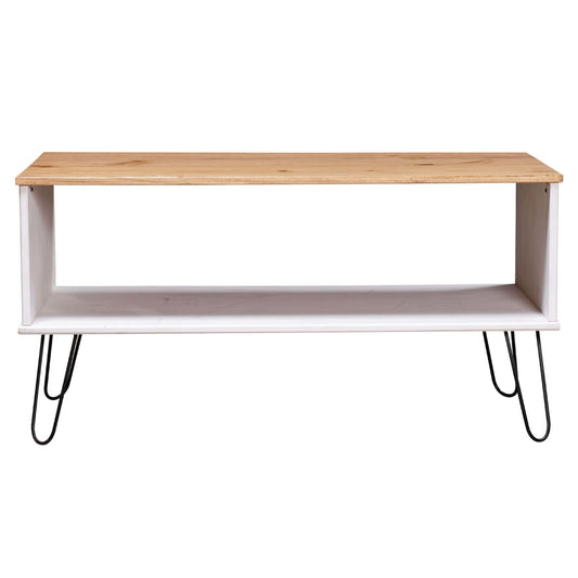 Tavolino New York Bianco e Naturale Legno Massello di Pino | homemem39