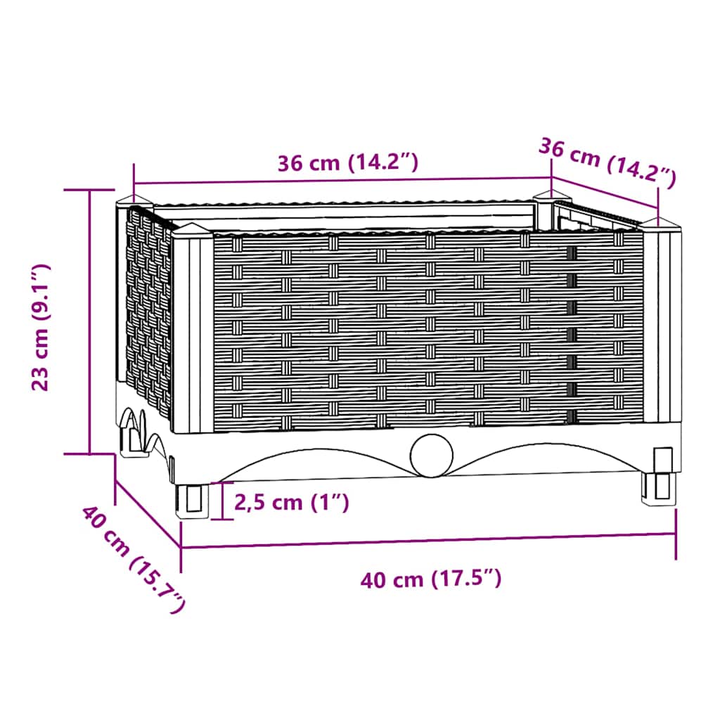 Fioriera Rialzata 40x40x23 cm in Polipropilene - homemem39