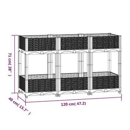 Fioriera Rialzata 120x40x71 cm in Polipropilene