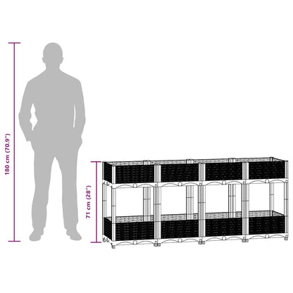 Fioriera Rialzata 160x40x71 cm in Polipropilene - homemem39