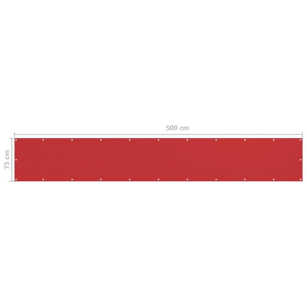 Schermo Frangivista per Balcone Rosso 75x500 cm in HDPE | homemem39