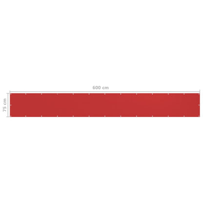 Paravento da Balcone Rosso 75x600 cm in HDPE | homemem39