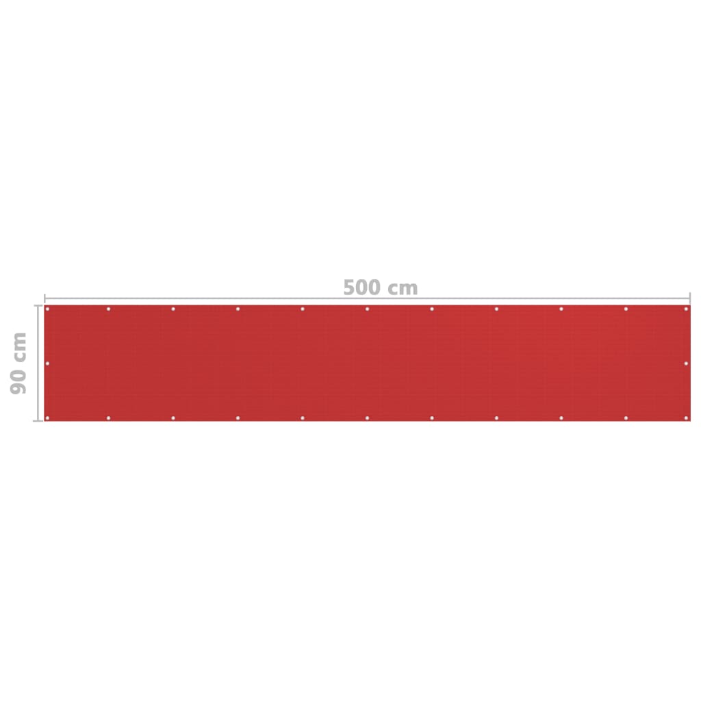 Schermo Frangivista per Balcone Rosso 90x500 cm in HDPE | homemem39