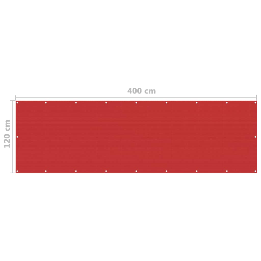 Paravento da Balcone Rosso 120x400 cm in HDPE | homemem39