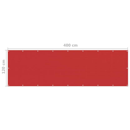 Paravento da Balcone Rosso 120x400 cm in HDPE | homemem39