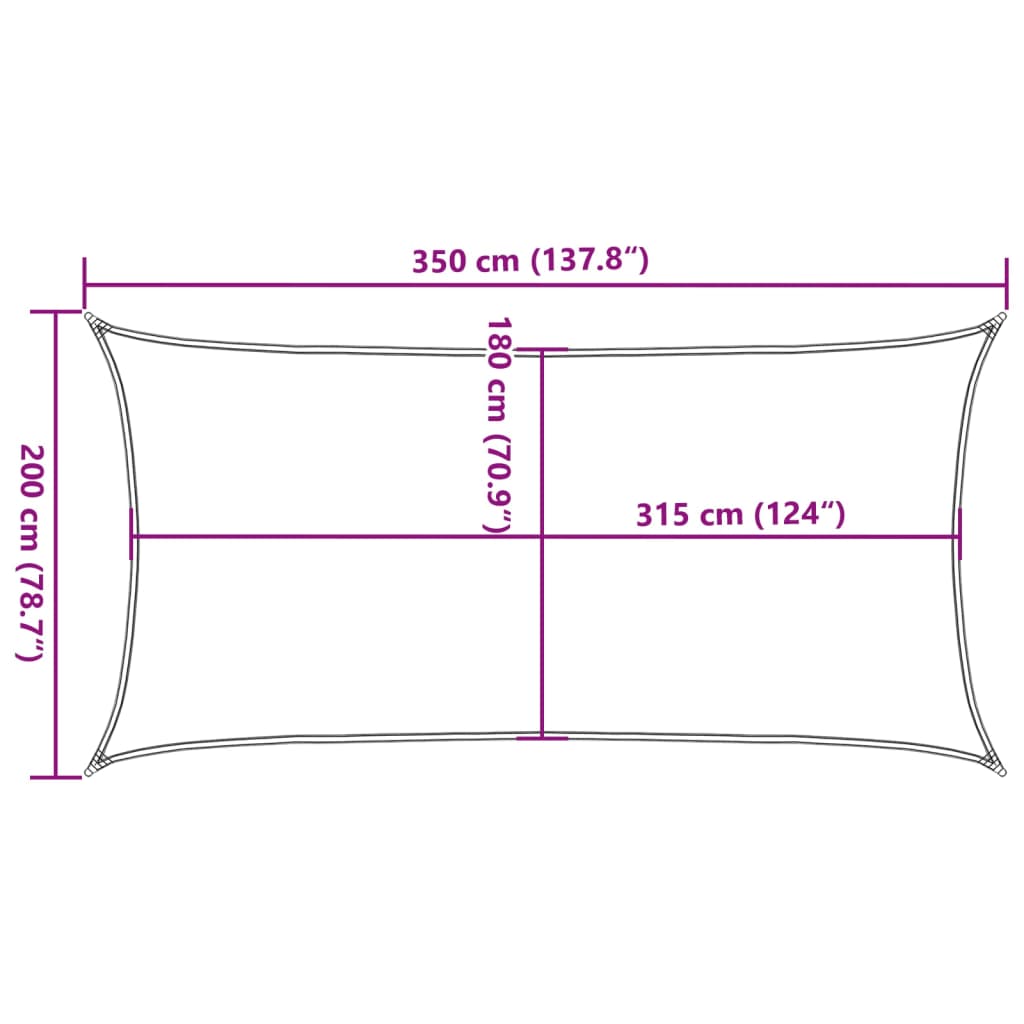 Vela Parasole in HDPE 2x3,5 m Antracite