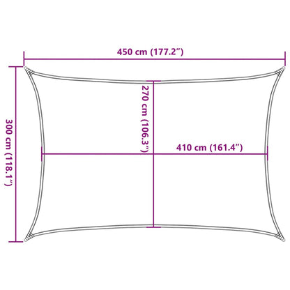 Parasol sail 160 g/m² Anthracite 3x4.5 m in HDPE