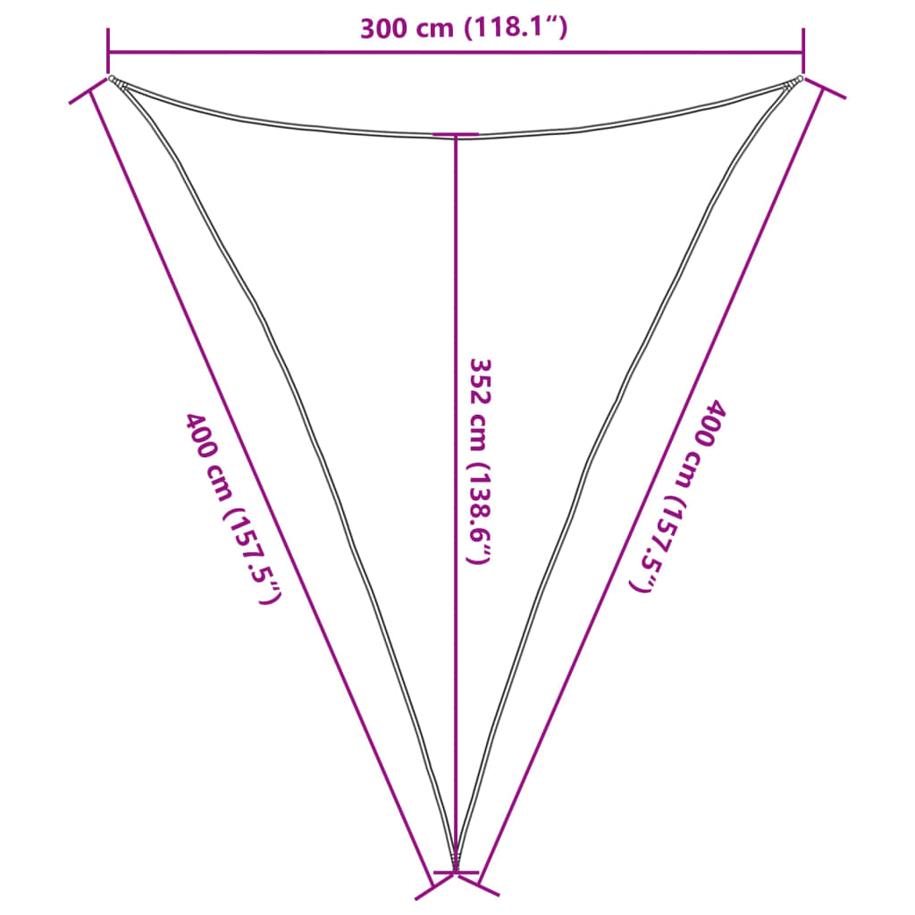 Vela Parasole 160 g/m² Antracite 3x4x4 m in HDPE